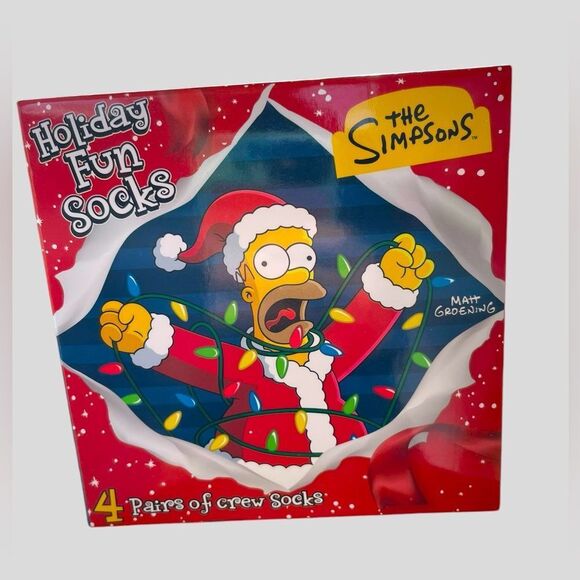 The Simpsons Holiday Fun Box of Socks NEW - Picture 1 of 6